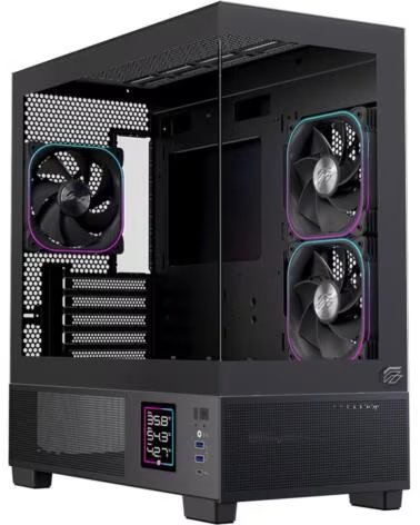EINAREX Caja ordenador gaming sm501d atx rgb cristal templado negra