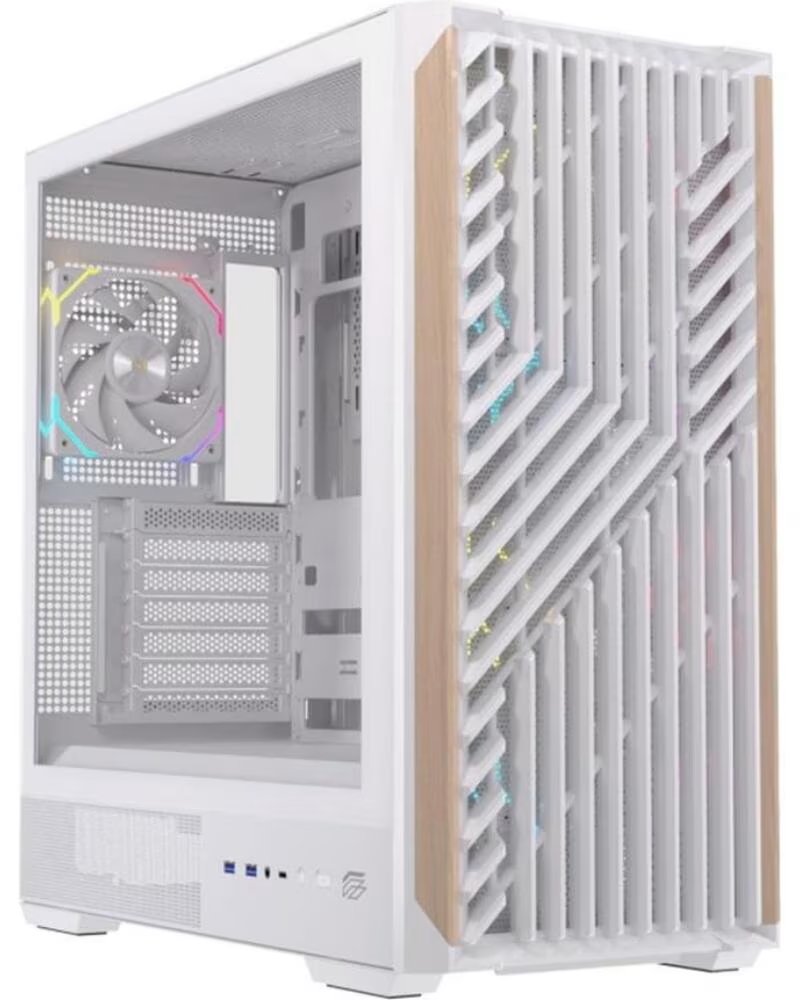 EINAREX Caja ordenador gaming p800 atx rgb cristal templado blanca