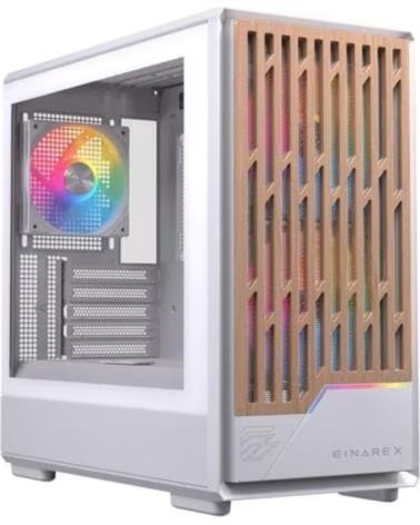 EINAREX Caja ordenador gaming pm400 atx rgb cristal templado blanca