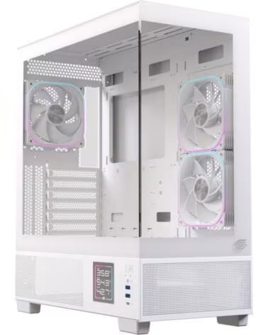 EINAREX Caja ordenador gaming s501d atx rgb cristal templado blanca