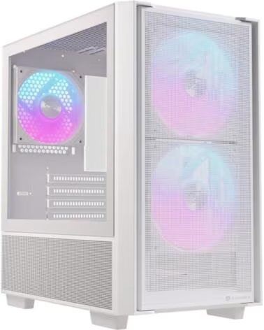 EINAREX Caja ordenador gaming pm150 matx rgb cristal templado blanca