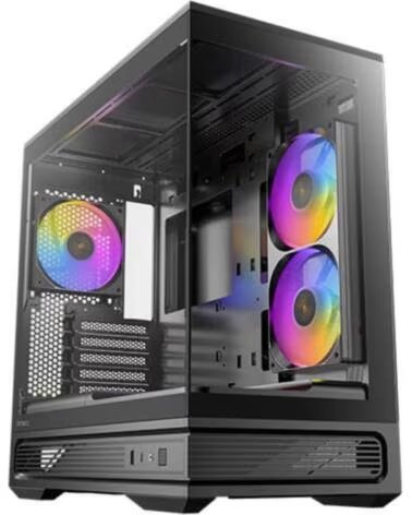 ANTEC Caja ordenador gaming c2m matx argb cristal templado negra