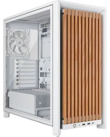 CORSAIR Caja ordenador gaming frame 4000d rs wood atx cristal templado blanca