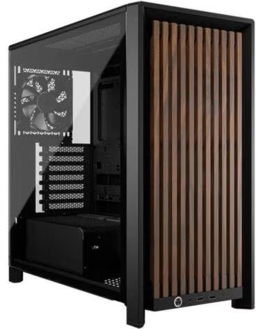 CORSAIR Caja ordenador gaming frame 4000d rs wood atx cristal templado negra