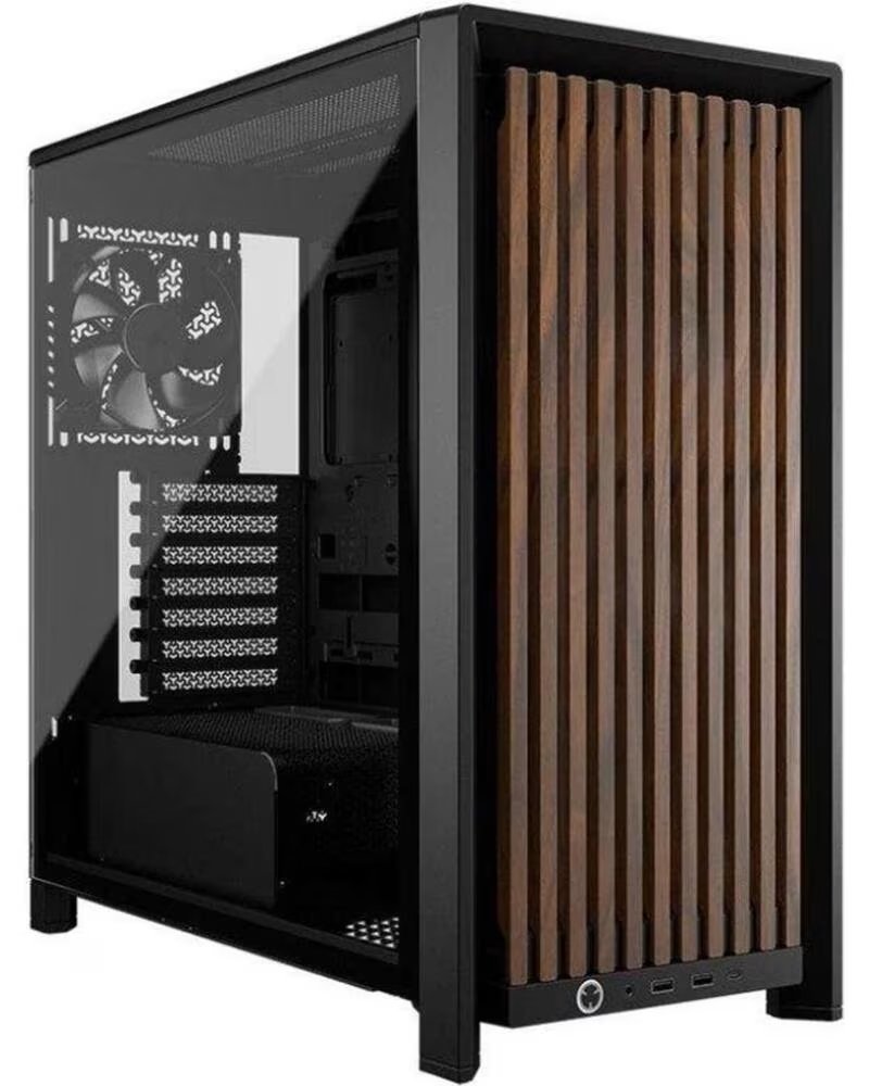 CORSAIR Caja ordenador gaming frame 4000d rs wood atx cristal templado negra