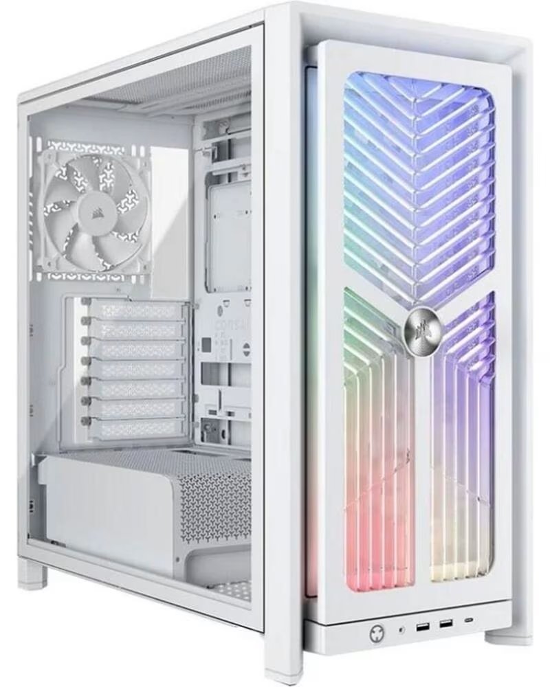 CORSAIR Caja ordenador gaming frame 4000x rs atx cristal templado blanca