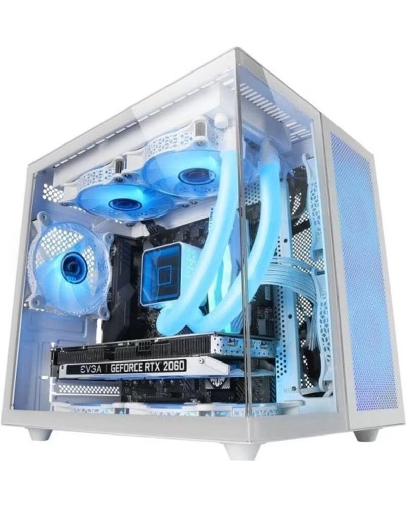 MARS GAMING Caja ordenador mcnovam matx cristal templado blanca