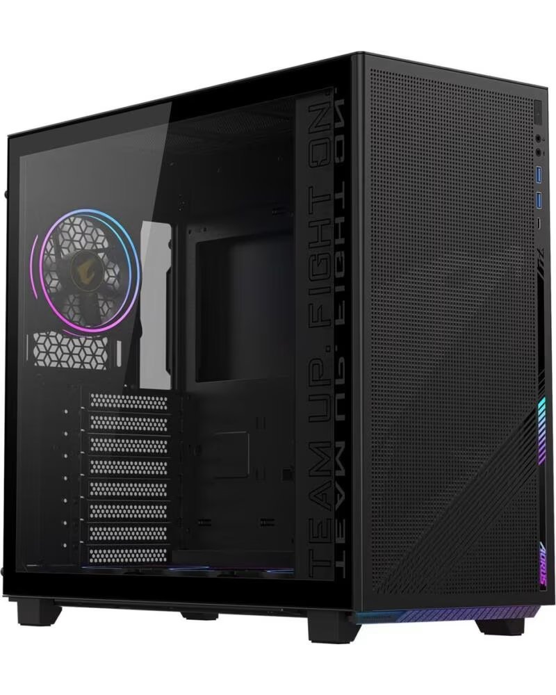 GIGABYTE Caja ordenador gaming aorus c400 atx argb vidrio negra