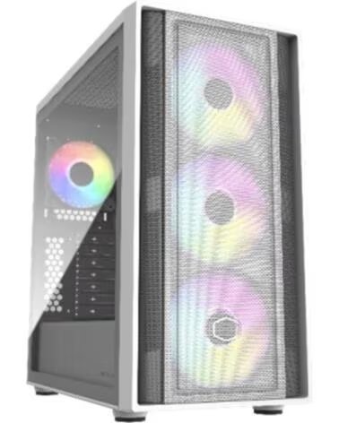 COOLER MASTER Caja ordenador gaming masterbox 600 atx argb cristal templado blanco