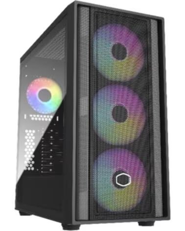 COOLER MASTER Caja ordenador gaming masterbox 600 atx argb cristal templado negra