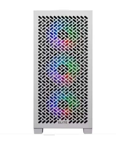 COOLER MASTER Caja ordenador gaming elite 302 matx argb cristal templado blanca