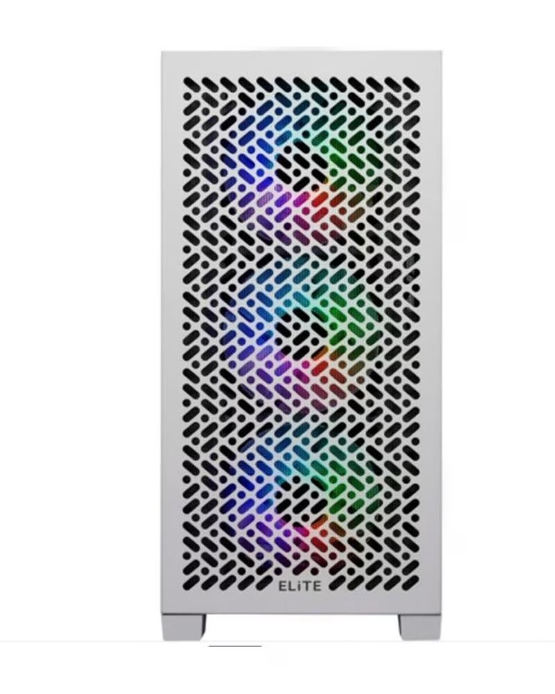 COOLER MASTER Caja ordenador gaming elite 302 matx argb cristal templado blanca