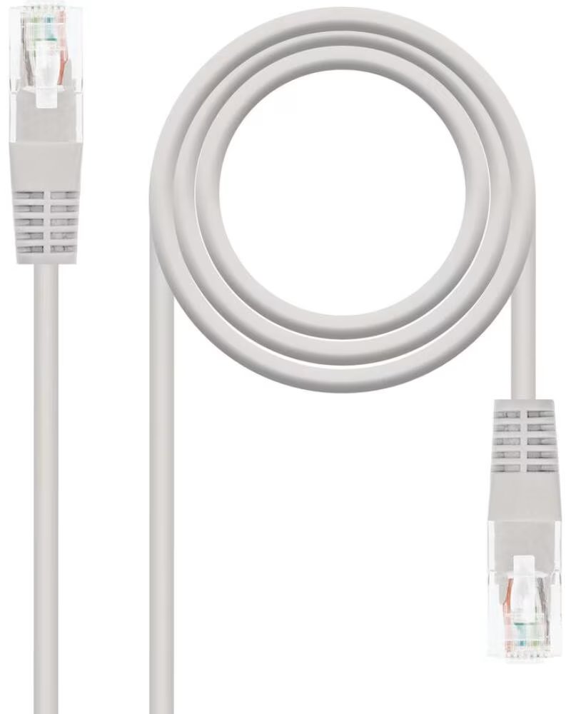 NANO CABLE Latiguillo cable red u - utp cat 5e rj45 nanocable 5m gris awg24