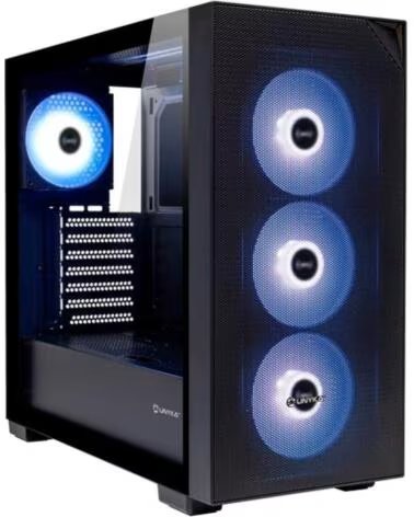 UNYKACH Caja ordenador gaming revelat mesh atx argb cristal templado negra