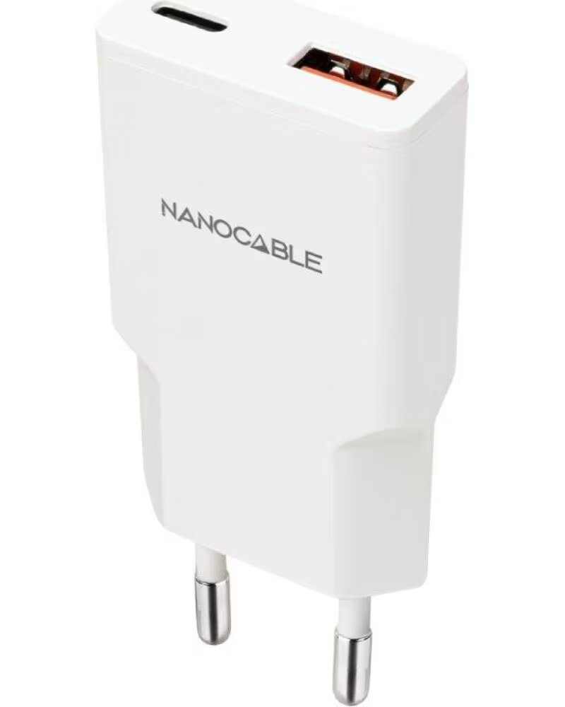 NANO CABLE WANDLADEGERÄT 1XUSB TYP-C 20W WEISS