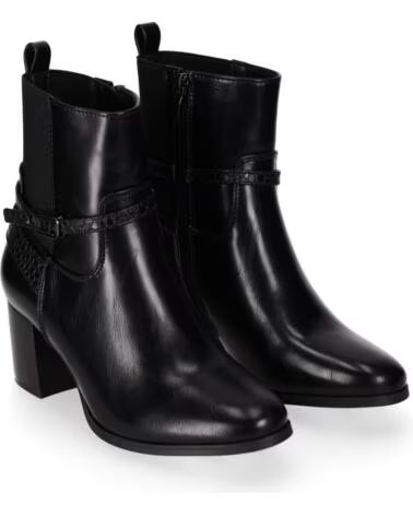 CHIKA10 CAYETANA 06 BOTINS DE PELE SINTÉTICA SALTO ALTO NEGRO-BLACK