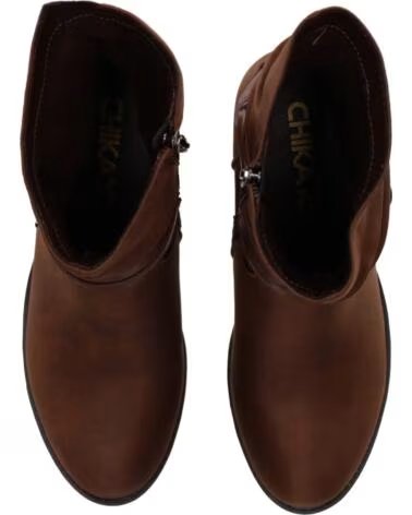 CHIKA10 TONIA 21 STIVALETTI DONNA PELLE SINTETICA TACCO MEDIO MARRONE MARRON-BROWN