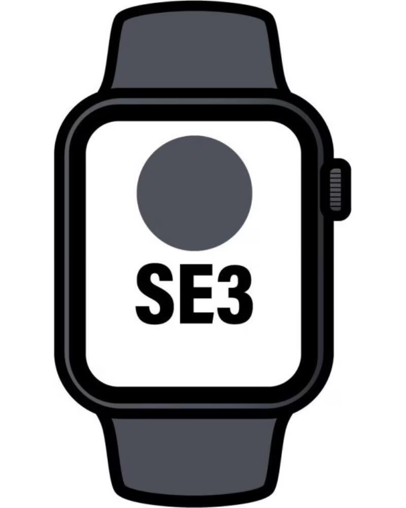 APPLE WATCH SE3 GPS 44MM ALUMINIUM MITTERNACHT SPORTARMBAND SCHWARZ M-L