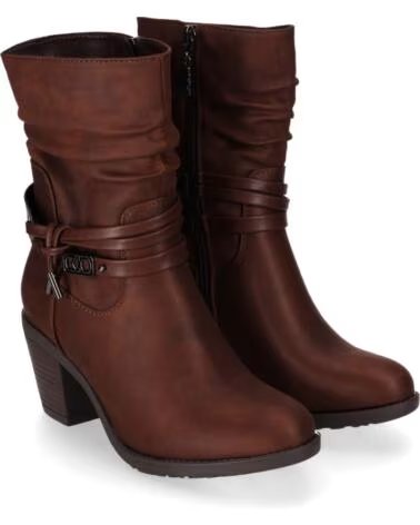 CHIKA10 TONIA 21 STIVALETTI DONNA PELLE SINTETICA TACCO MEDIO MARRONE MARRON-BROWN