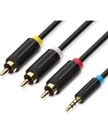 VENTION CÂBLE STÉRÉO BCBBG JACK 35 MÂLE - 3X RCA 15M NOIR