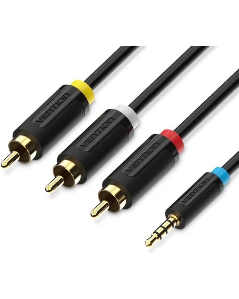 VENTION CÂBLE STÉRÉO BCBBG JACK 35 MÂLE - 3X RCA 15M NOIR