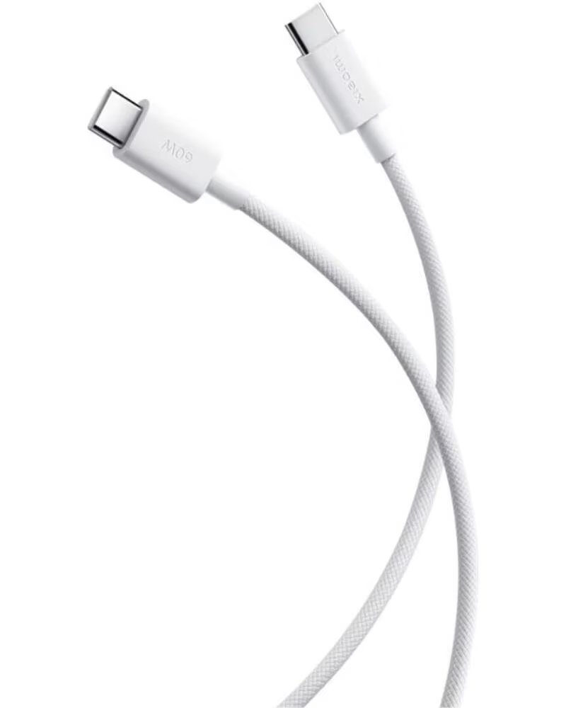 XIAOMI USB-C AUF KABEL 3A GEFLECHTSKABEL 60W 480MBPS 1M WEISS
