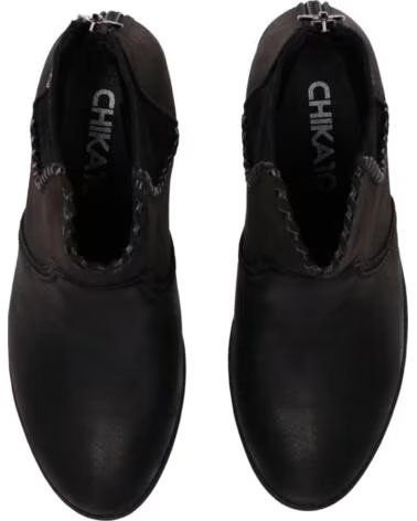 CHIKA10 TONIA 20 BOTAS MULHER PELE SINTÉTICA SALTO MÉDIO PRETO NEGRO-BLACK