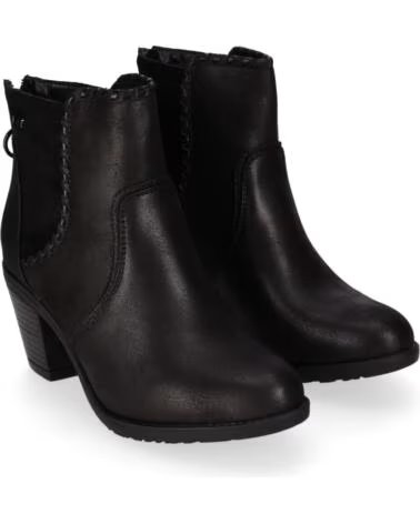 CHIKA10 TONIA 20 BOTAS MULHER PELE SINTÉTICA SALTO MÉDIO PRETO NEGRO-BLACK