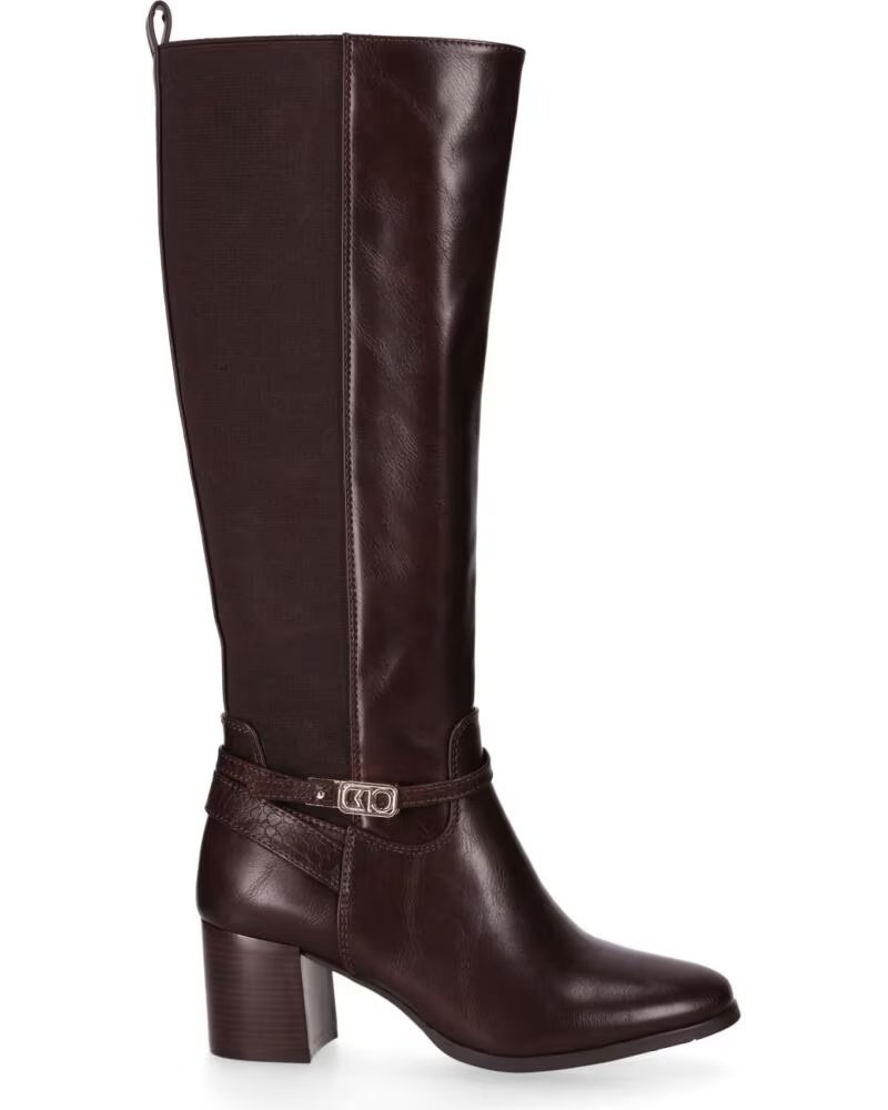 CHIKA10 CAYETANA 07 HIGH-HEEL-STIEFEL AUS BRAUNEM KUNSTLEDER MARRON-BROWN