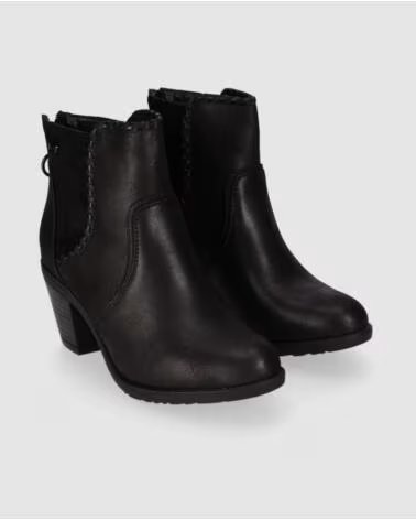 CHIKA10 TONIA 20 BOTAS MULHER PELE SINTÉTICA SALTO MÉDIO PRETO NEGRO-BLACK