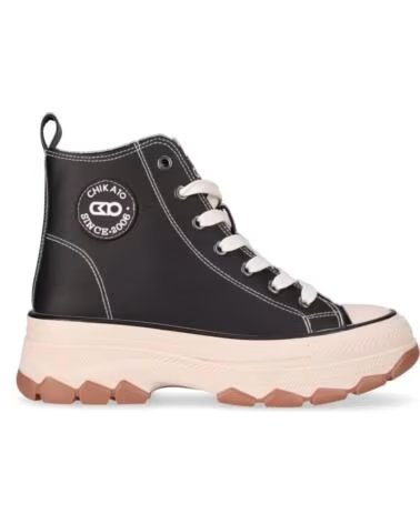 CHIKA10 VANIA 06 BASKETS CUIR SYNTHÉTIQUE FEMME PLAT NOIR-BLACK NEGRO-BLACK