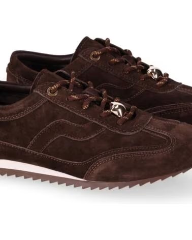 CHIKA10 CLAIRE 06 BASKETS DAIM FEMME MARRON LEATHER PLAT MARRON-BROWN