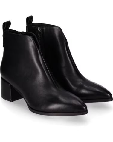 CHIKA10 ESPINO 02 BOTINES PIEL SINTÉTICA TACON MEDIO NEGRO-BLACK