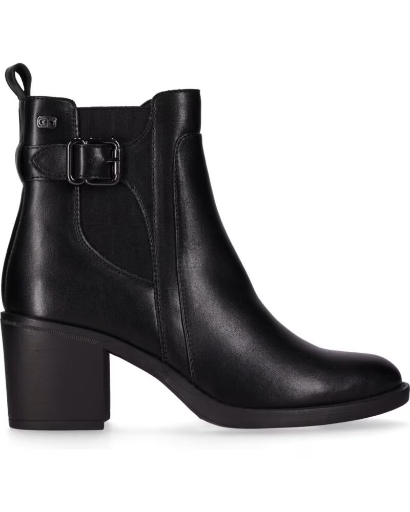 CHIKA10 NIHAL 02 BOTINES DE PIEL SINTÉTICA TACÓN MEDIO NEGRO NEGRO-BLACK