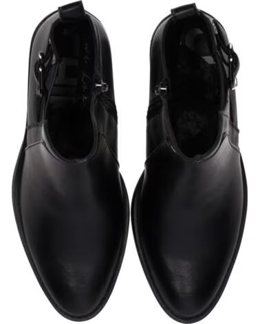 CHIKA10 NIHAL 02 BOTINES DE PIEL SINTÉTICA TACÓN MEDIO NEGRO NEGRO-BLACK