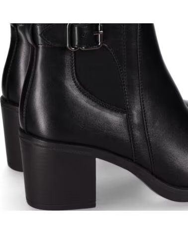 CHIKA10 NIHAL 02 BOTINES DE PIEL SINTÉTICA TACÓN MEDIO NEGRO NEGRO-BLACK