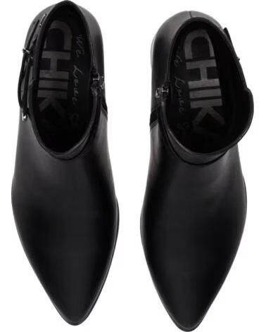 BOTINES DE MUJER TACON MEDIO CHIKA10 ESPINO 01 NEGRO-BLACK