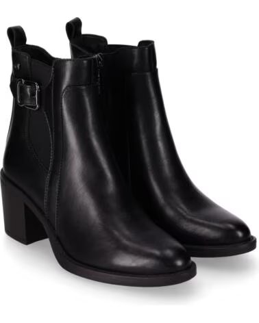 CHIKA10 NIHAL 02 BOTINES DE PIEL SINTÉTICA TACÓN MEDIO NEGRO NEGRO-BLACK