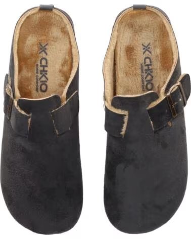CHIKA10 MORANGO FLACHE STOFF-CLOGS IN GRAU GRIS-GREY