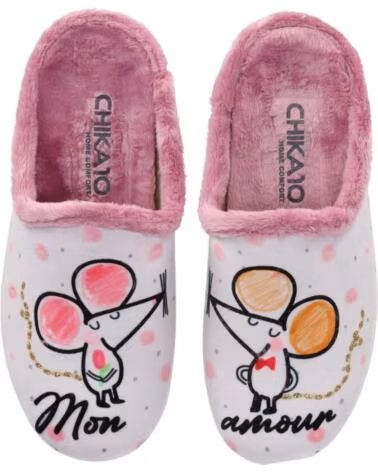 PANTOUFLES EN TISSU CHIKA10 AMARAN 01 ROSE PINK ROSA-PINK
