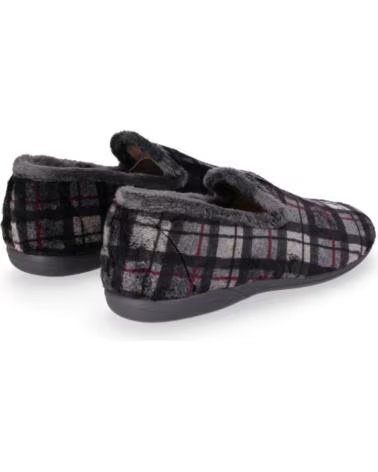 CHIKA10 AMARENA KARIERTE STOFF HAUSSCHUHE HERREN NEGRO-BLACK