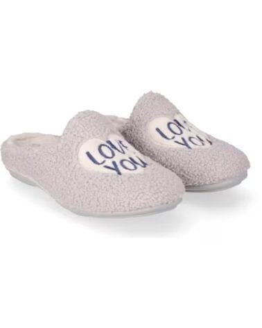 PANTOUFLES PLATES EN TISSU CHIKA10 AMARAN GRIS GRIS-GREY