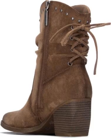 BOTINS REFRESH DE SALTO MÉDIO ESTILO COWBOY EM TAUPE
