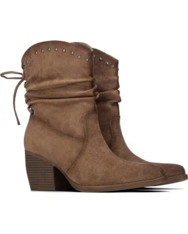 BOTINS REFRESH DE SALTO MÉDIO ESTILO COWBOY EM TAUPE