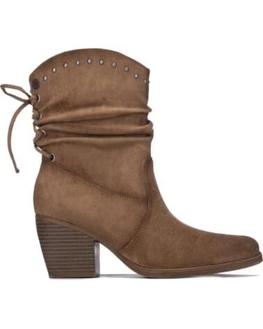 BOTINS REFRESH DE SALTO MÉDIO ESTILO COWBOY EM TAUPE