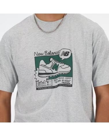 NEW BALANCE Camiseta De Manga Corta Mt41593Ag en gris para hombre GRIS