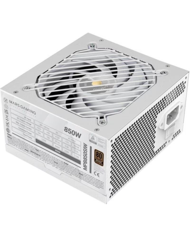 MARS GAMING Fuente alimentacion mpb850siw atx 850w blanca