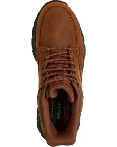 SKECHERS BOTAS HOMEM SLIP-INS WATERPROOF RELAXED FIT COURO CASTANHO MARRóN