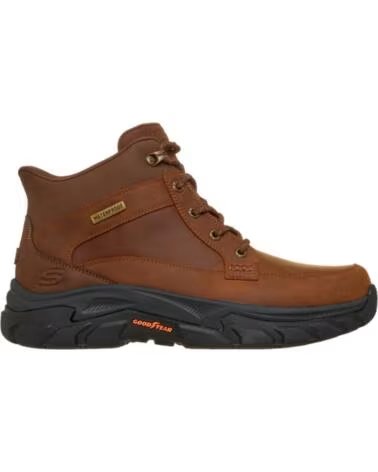 SKECHERS BOTAS HOMEM SLIP-INS WATERPROOF RELAXED FIT COURO CASTANHO MARRóN