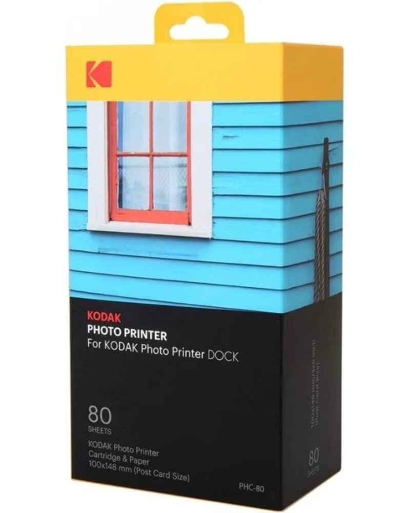 KODAK Papel Fotografico Cartuchos para Dock PD450 y KD600- 4x6- 80 Hojas